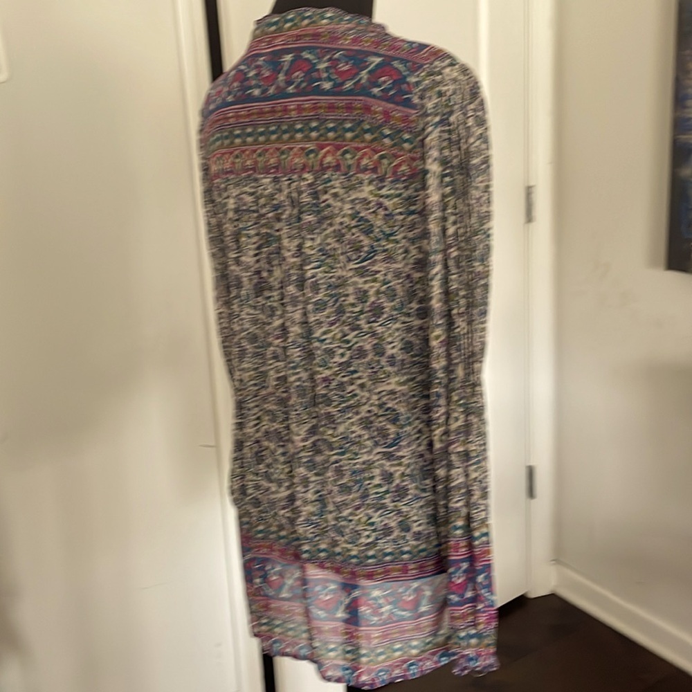 Lucky Brand Jewel Toned Tunic Blouse Size S Multicolored Boho Chic Whimsigoth - Picture 9 of 13